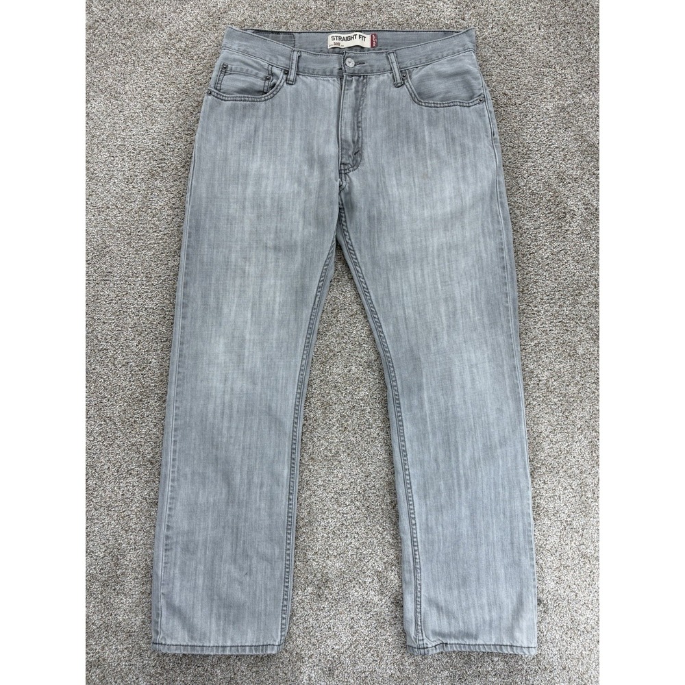 Vintage Levis 505 Jeans Men's 33x32 Gray Light Wash Straight Leg 100% Cotton Y2K